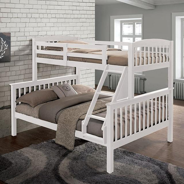Brookings Twin/Full Bunk Bed White, Brown & Black