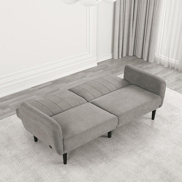 Aristide Futon Sofa Grey & Brown