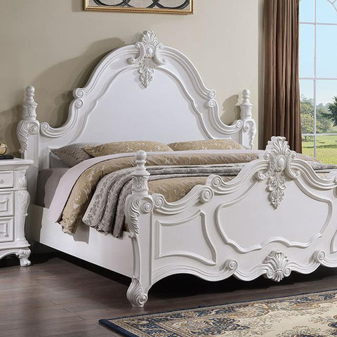 Francione E.King & Queen Bed White & Chrome