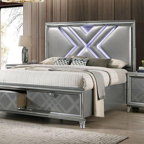 Emmeline Bed Silver & White