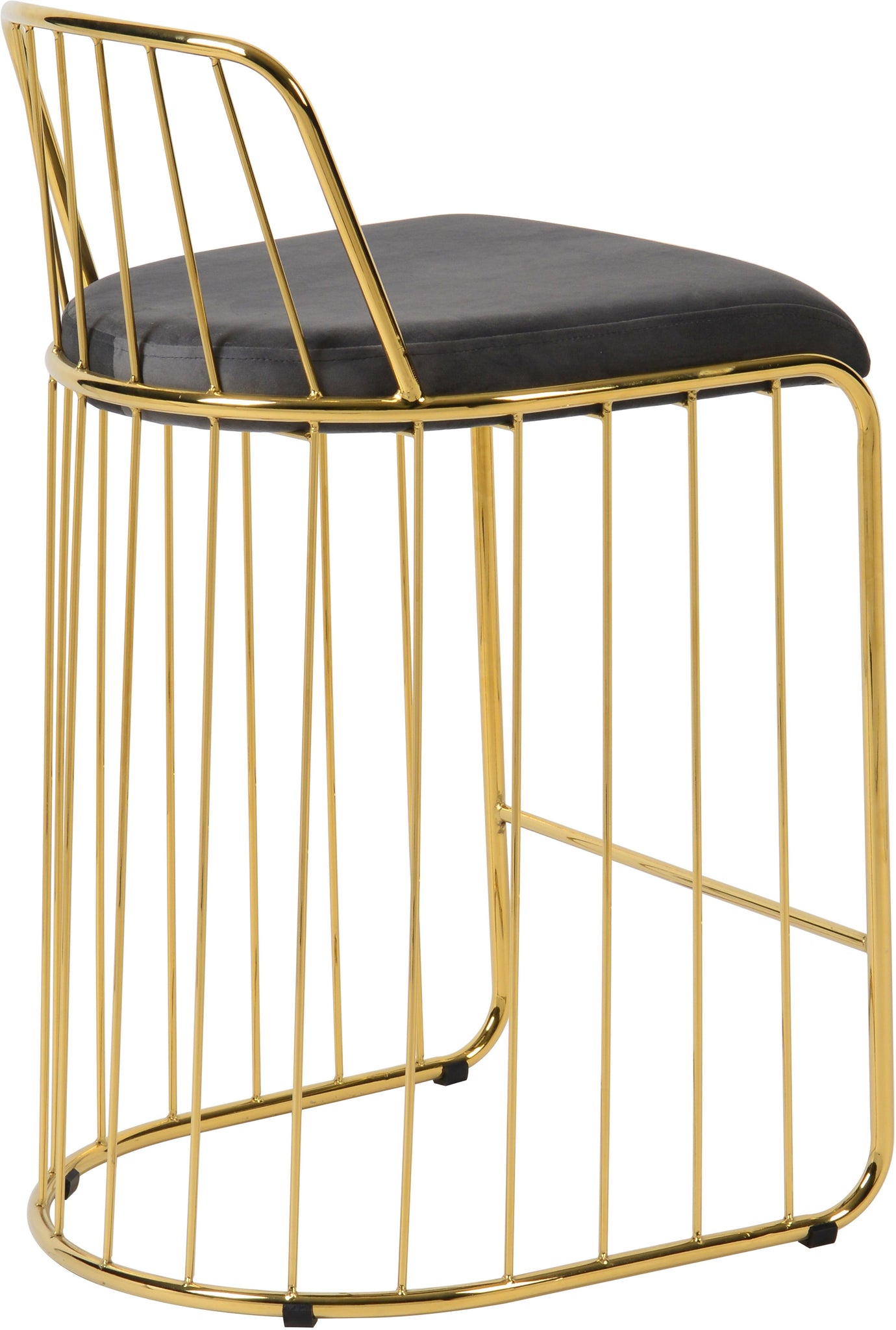 Gio Grey Velvet Stool