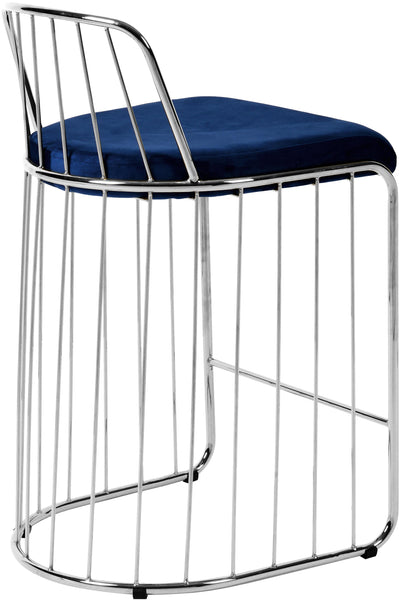 Gio Navy Velvet Stool