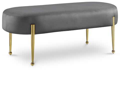 Gia Grey Velvet Bench image