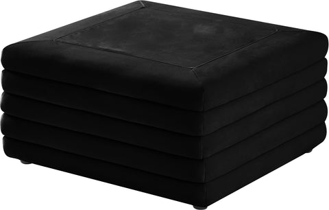 Lorenzo Black Velvet Ottoman image