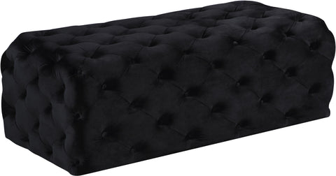 Casey Black Velvet Ottoman/Bench image