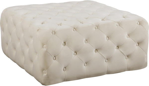 Ariel Cream Velvet Ottoman/Bench image