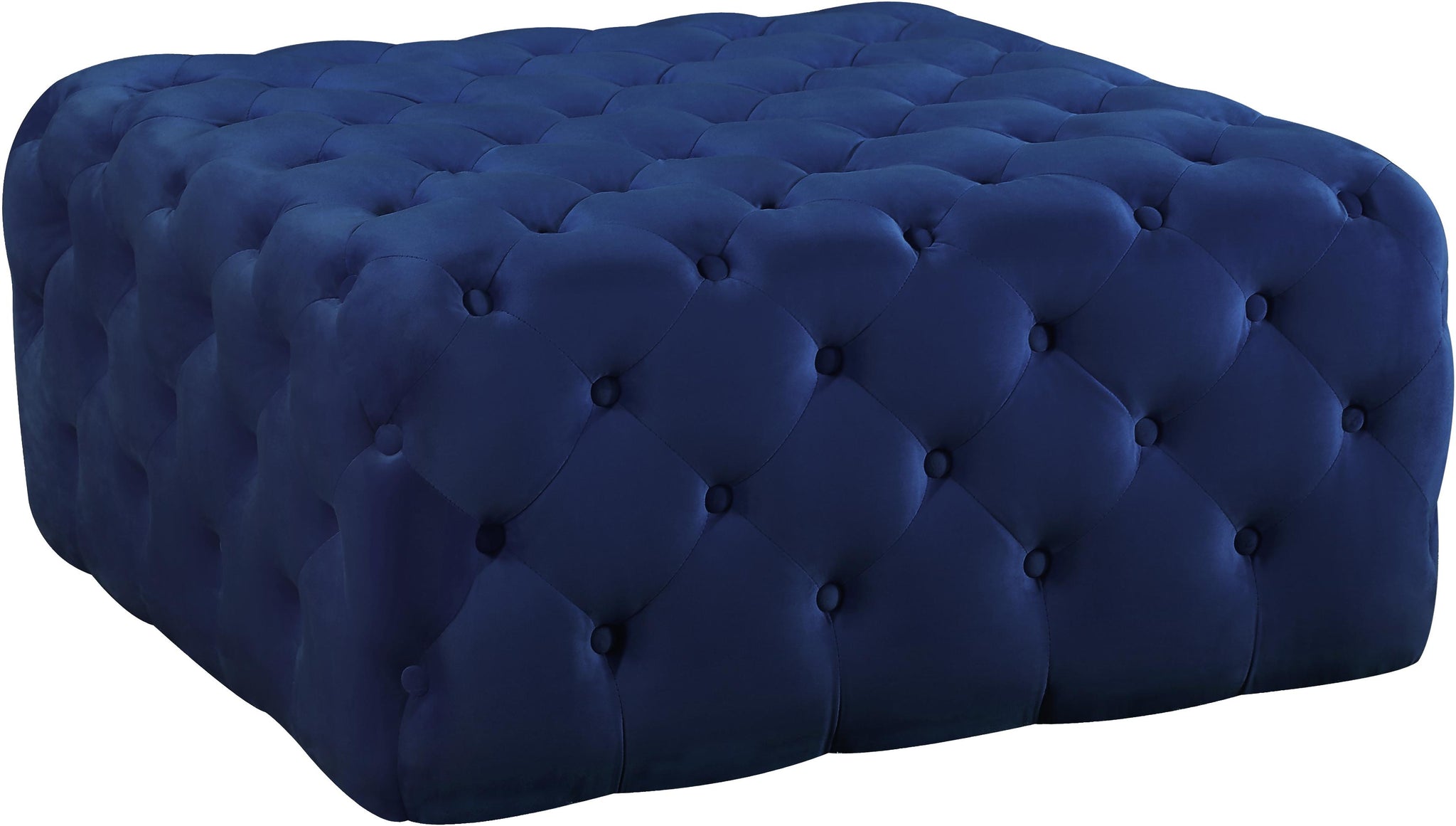 Ariel Navy Velvet Ottoman/Bench image