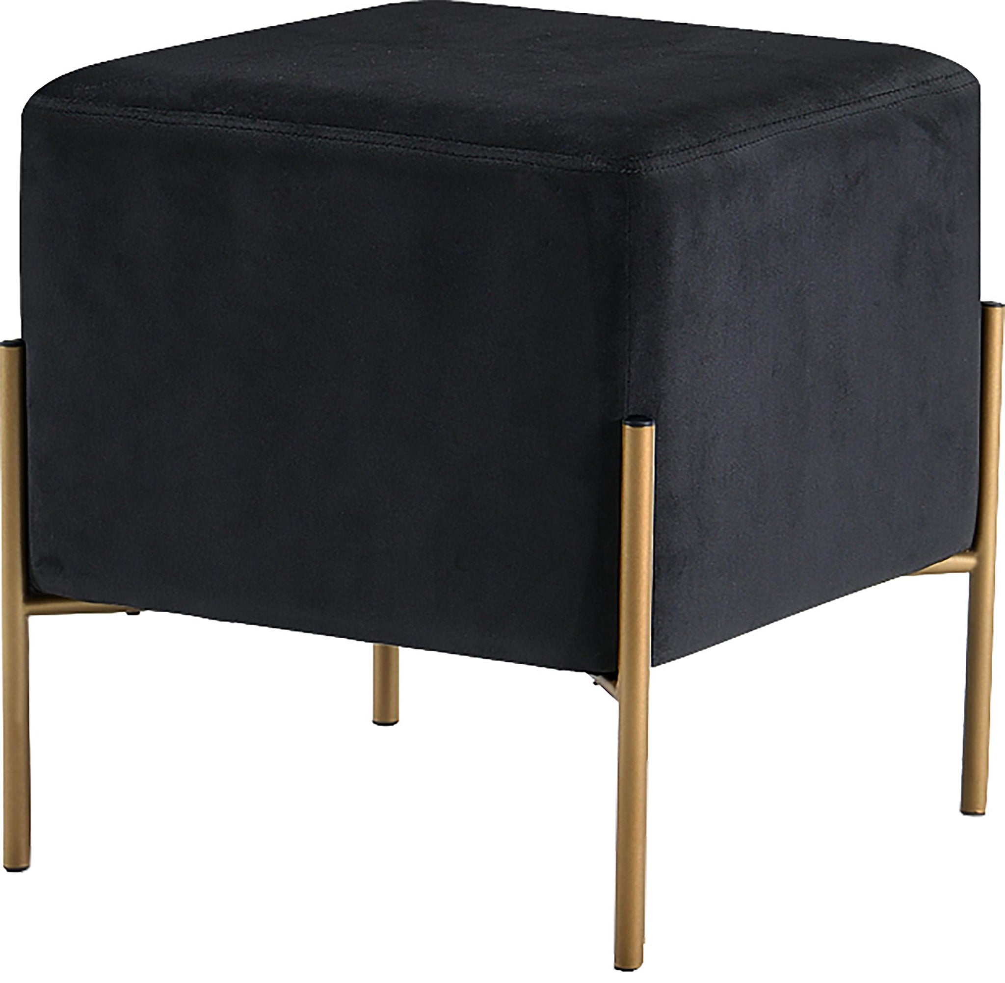 Isla Black Velvet Ottoman/Stool image