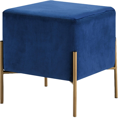 Isla Navy Velvet Ottoman/Stool image