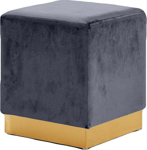 Jax Grey Velvet Ottoman/Stool image