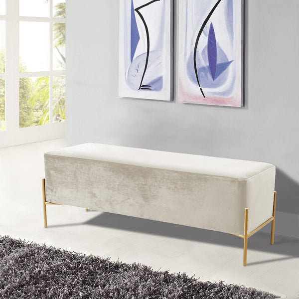 Isla Cream Velvet Bench