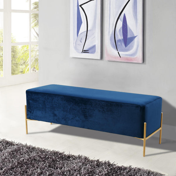 Isla Navy Velvet Bench