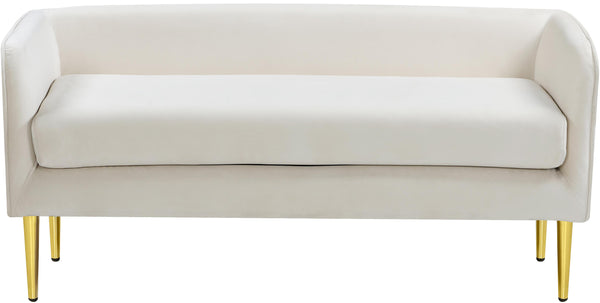 Audrey Cream Velvet Bench