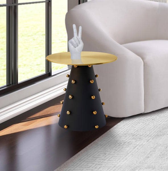 Raven Black / Gold End Table