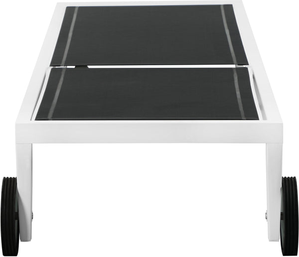 Nizuc Black Mesh Waterproof Fabric Outdoor Patio Aluminum Mesh Chaise Lounge Chair