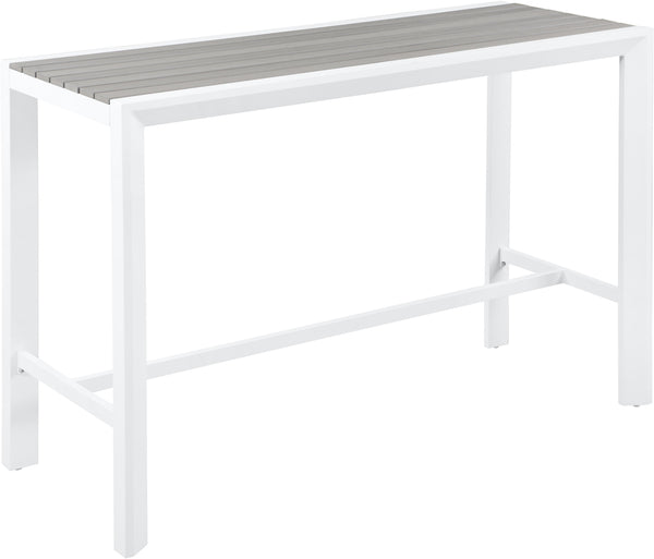Nizuc Grey manufactured wood Outdoor Patio Aluminum Rectangle Bar Table