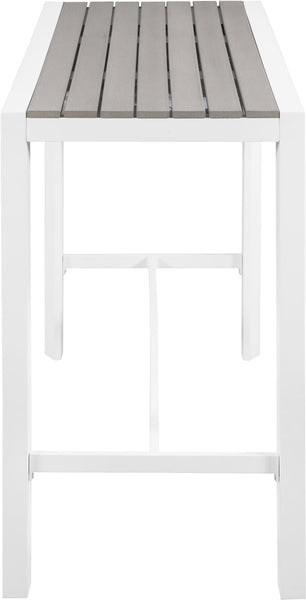 Nizuc Grey manufactured wood Outdoor Patio Aluminum Rectangle Bar Table