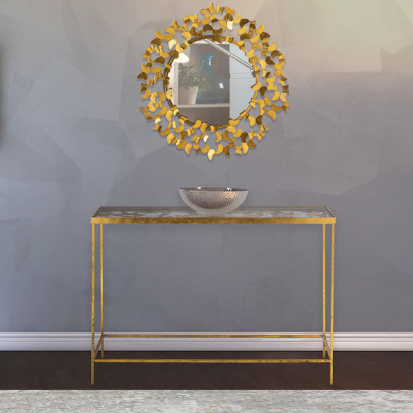 Butterfly Gold Console Table