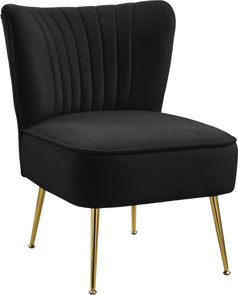 Tess Black Velvet Accent Chair