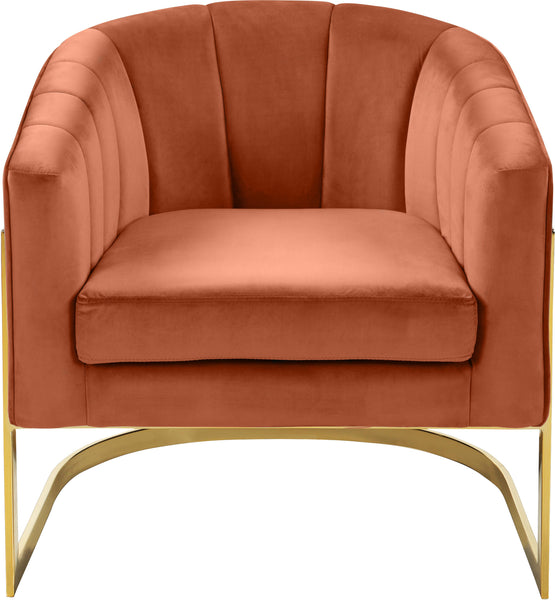 Carter Cognac Velvet Accent Chair
