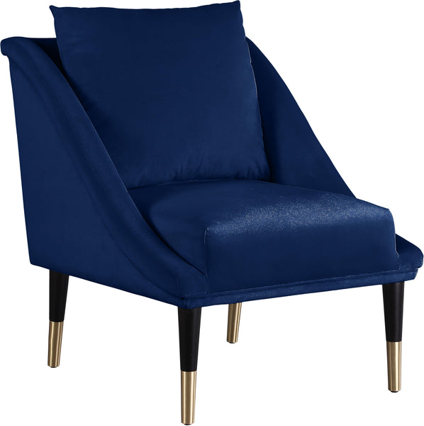 Elegante Navy Velvet Accent Chair