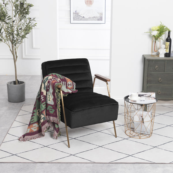 Woodford Black Velvet Accent Chair