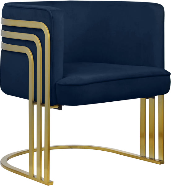 Rays Navy Velvet Accent Chair