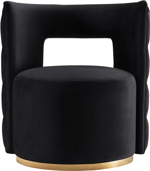 Theo Black Velvet Accent Chair