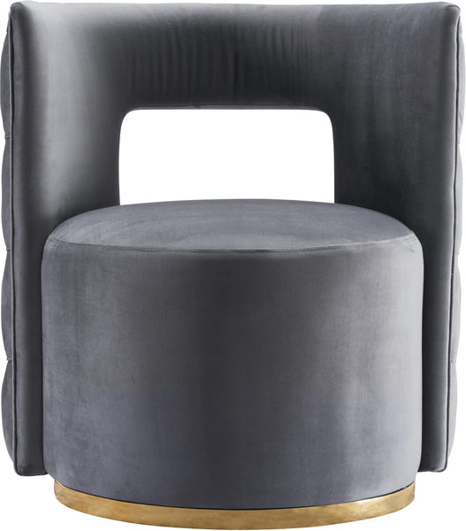 Theo Grey Velvet Accent Chair