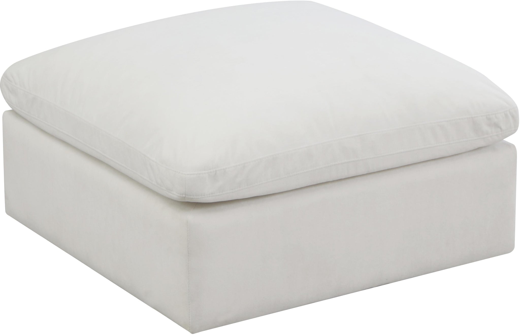 Plush Cream Velvet Standard Cloud Modular Ottoman image