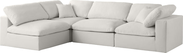 Plush Cream Velvet Standard Cloud Modular Sectional