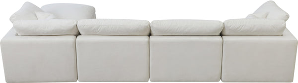 Plush Cream Velvet Standard Cloud Modular Sectional