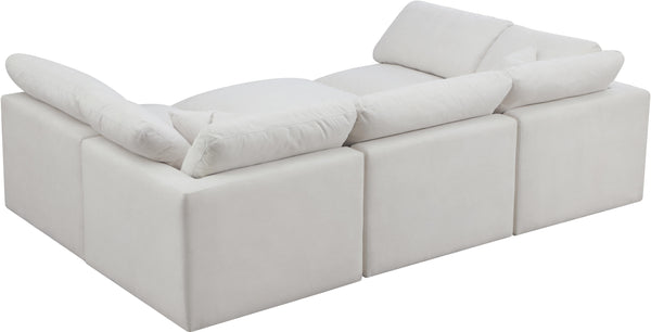 Plush Cream Velvet Standard Cloud Modular Sectional