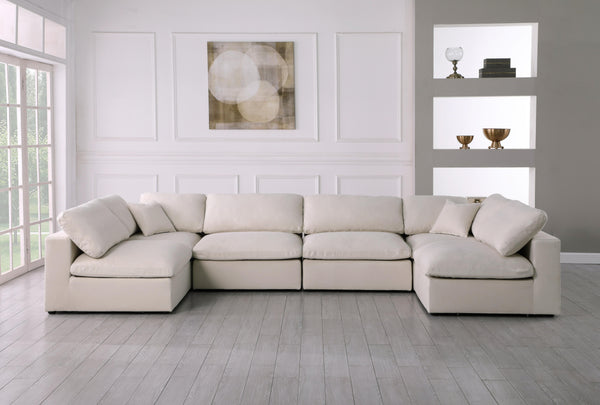 Plush Cream Velvet Standard Cloud Modular Sectional