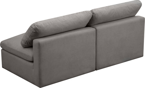 Plush Grey Velvet Standard Cloud Modular Sofa