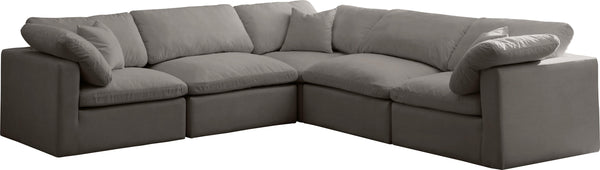 Plush Grey Velvet Standard Cloud Modular Sectional