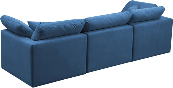 Plush Navy Velvet Standard Cloud Modular Sofa