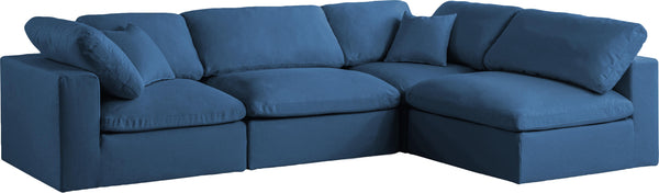 Plush Navy Velvet Standard Cloud Modular Sectional