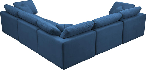 Plush Navy Velvet Standard Cloud Modular Sectional