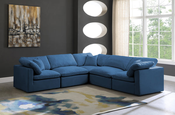 Plush Navy Velvet Standard Cloud Modular Sectional