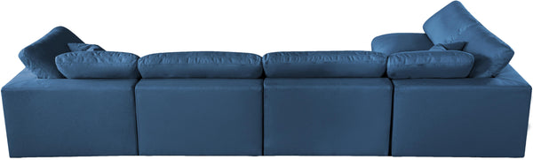 Plush Navy Velvet Standard Cloud Modular Sectional