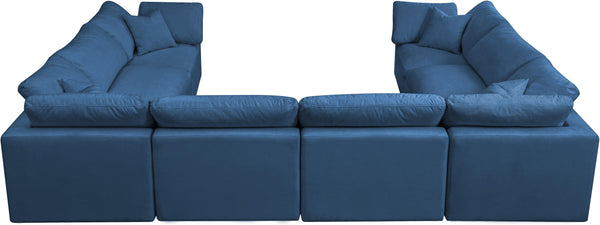 Plush Navy Velvet Standard Cloud Modular Sectional