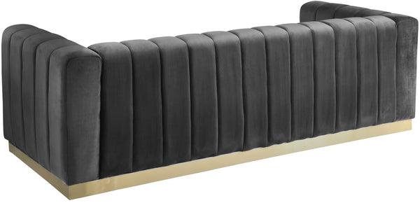 Marlon Grey Velvet Sofa