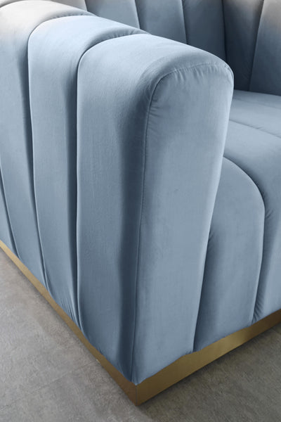 Marlon Sky Blue Velvet Chair