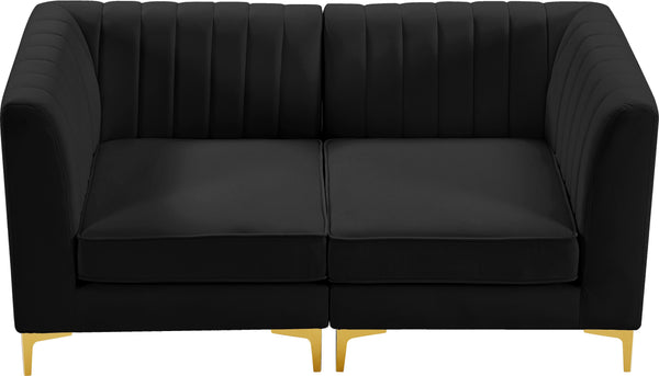 Alina Black Velvet Modular Sofa