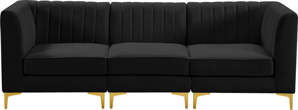 Alina Black Velvet Modular Sofa