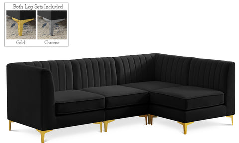 Alina Black Velvet Modular Sectional image