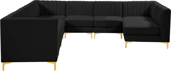 Alina Black Velvet Modular Sectional