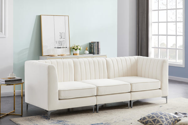 Alina Cream Velvet Modular Sofa