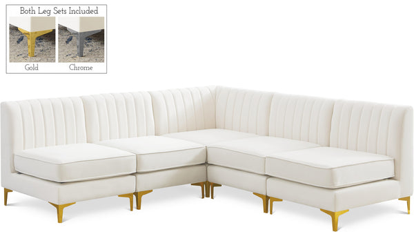 Alina Cream Velvet Modular Sectional